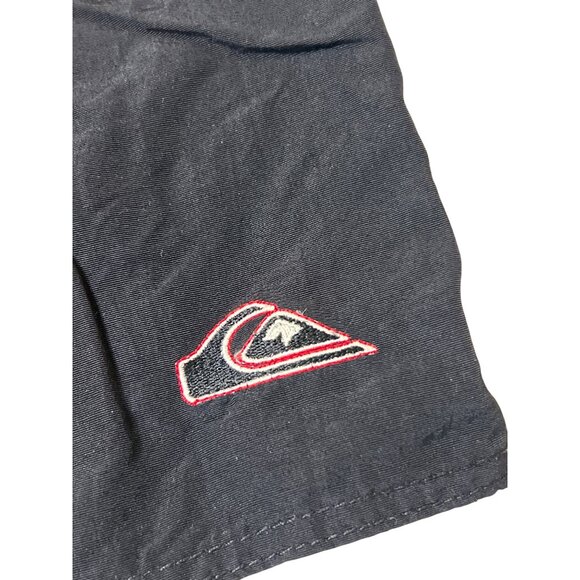 Vintage Quiksilver Black Nylon Board Shorts Swimsuit Bathing Suit Trunks Sz L - Picture 2 of 5